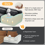 Homefun 114" L-Shaped Plush Sectional Sofa with Movable Ottoman No Assembly 32D Sponge Anti-Slip Bottom,Dark Grey