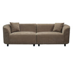 Christopher Knight Home 87" Curved Contemporary Fabric Sofa in Plush Seating, Streamlined Design Durable Frame, Brown