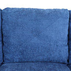 Hommoo Linen 4-Seat Sectional Sofa, L-Shaped Couch for Small Space Living Room, Apartment, Office, Blue(Without Ottoman)