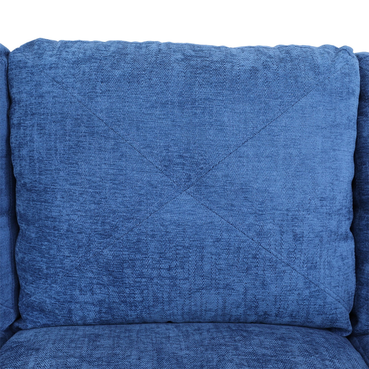 Hommoo Linen 4-Seat Sectional Sofa, L-Shaped Couch for Small Space Living Room, Apartment, Office, Blue(Without Ottoman)