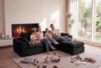 108" Modern Cloud Couch, Plush L Shaped Sectional Couch with Ottoman, Comfy Boneless Couch Modular Sofa, High-Density Memory Foam Deep Seat, No Assembly Required, Pet-Friendly, Black
