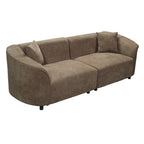 Christopher Knight Home 87" Curved Contemporary Fabric Sofa in Plush Seating, Streamlined Design Durable Frame, Brown