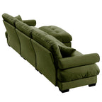 Oversized Modular Velvet Sectional Sofa with Movable Ottoman - Olive Green, Deep Seat Cloud Couch for Living Room