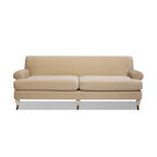 Jennifer Taylor Home Alana 88" Lawson Living Room Two-Cushion Tightback Sofa Couch with Metal Casters, Fawn Brown