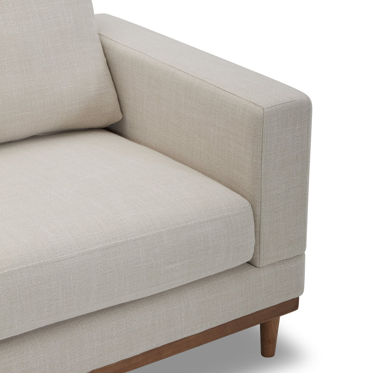  Springwood Wood Frame 83.46" Couch, Cream Linen, Light Honey Woodbase Finish
