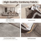 Magic Home Convertible Sectional Sofa Modular Couch,Modern Corduroy Sofa with Pillows for Living Room,Apartment and Small Space,2-Seat Sofa,Brown