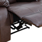  Brown 3-Seater Reclining Sofa - Air Leather Upholstery with High-Elastic Sponge for Living Room & Office