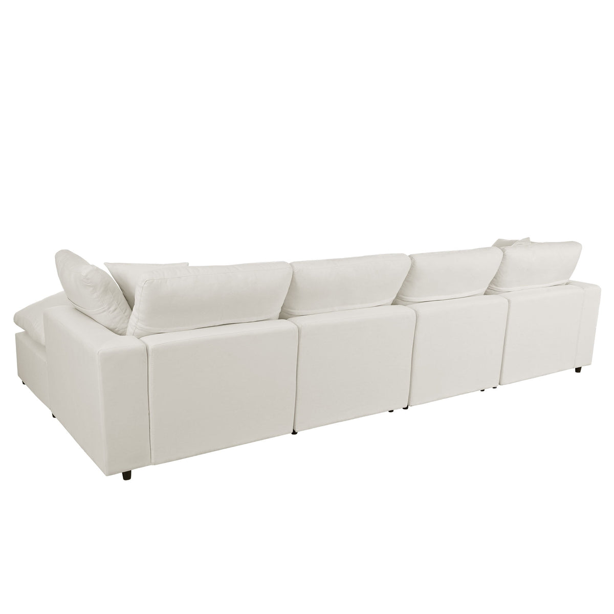 Harper & Bright Designs Convertible Modular Sectional Sofa with 2 Removable Ottomans & Pillows, Large U Shape Cloud Couch with Reversible Chaise for Living Room, Beige