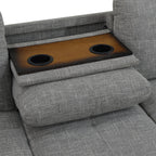 MAYEERTY 97.5" Linen Sectional Sofa, 2-Piece Modular Couch Sofa Set without Ottoman, Grey (Left)