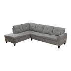 MAYEERTY 97.5" Linen Sectional Sofa, 2-Piece Modular Couch Sofa Set without Ottoman, Grey (Left)