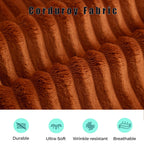  Sectional Sofa, Oversized Sectional Couch Convertible Sofa Bed, 6 Seat Corduroy Sofa Couch with Side Pocket for Living Room, No Assembly Orange