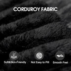  Cloud Couch Modular Sectional Sofa 6 Seat 122" L Shaped Reversible Convertible Couch, Corduroy Thick Cushion with Movable Ottomans, Washable Removable Cover for Living Room,Black