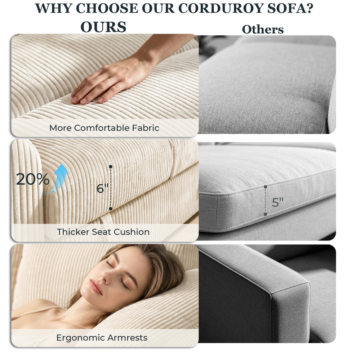 Time Ray 7 Seaters Storage Sectional Sleeper Sofa with Pull Out Bed,Modular Sectional Sofa with Storage Ottoman,Side Pocket,2 Loveseat,Plush Corduroy Sectional Couches for Living Room,Grey