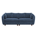 Carolayne 90'' Modern 3 Seater Upholstered Sofa with 2 pillows for Living Room, Blue