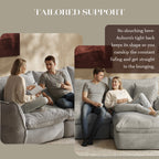 Goosea 106'' Oversized Down Blend Sofa, Cushions Filled with a Feather Blend , Modern Comfort Sofa for Living Room, Grey