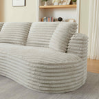 FFH 121" Modular Sectional Sofa, Oversized L-Shape Cloud Couch, Corduroy Curved Sofa for Living Room, Cream, Left Facing Chaise