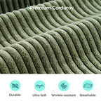  133.4" Modular Cloud Sectional Sofa for Living Room, U-Shaped Sofa Couch with Corduroy Fabric, 4 Seat Oversized Sofa with Movable 2 Ottomans, Green