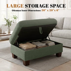 Poshby 88.58''W Sectional Sofa 3 Seater Couch with Chenille, Modern Square Arm for Living Room, Light Green