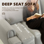 FFH 90.2" Pull Out Sofa Bed with Storage, 3-in-1 Convertible Sleeper Sofa King Size, Modern 4-Seater Teddy Couch for Living Room, Gray