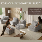 Goosea 106'' Oversized Down Blend Sofa, Cushions Filled with a Feather Blend , Modern Comfort Sofa for Living Room, Grey