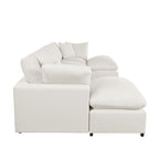 Harper & Bright Designs Convertible Modular Sectional Sofa with 2 Removable Ottomans & Pillows, Large U Shape Cloud Couch with Reversible Chaise for Living Room, Beige