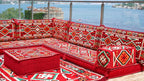 Red Arabic Floor Seating, L Shaped Sofa Bed, Diwan Sofa, Turkish Red Sofa, Floor Cushion Seating, Modular Sofa, Sleeper Couch