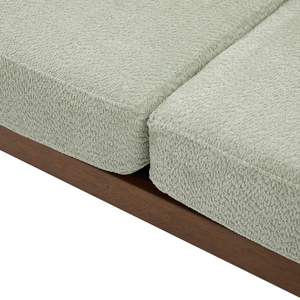 Christopher Knight Home Vintage 72? Rattan 3-Seat Sofa with Solid Wood Frame, High-Rebound Cushions, Light Green