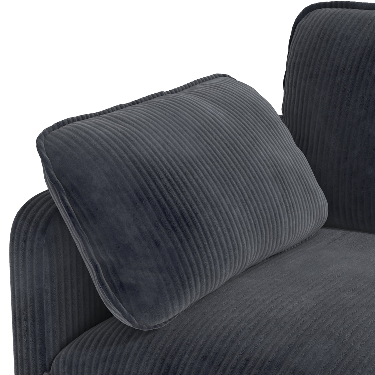  145.7" U Shaped Modular Sectional Sofa with Movable Ottomans, Corduroy Cloud Sofa Couch with 25.2" Deep Seat, Removable Washable Covers, 4-5 Seater Comfy Modular Sofa for Living Room Apartment