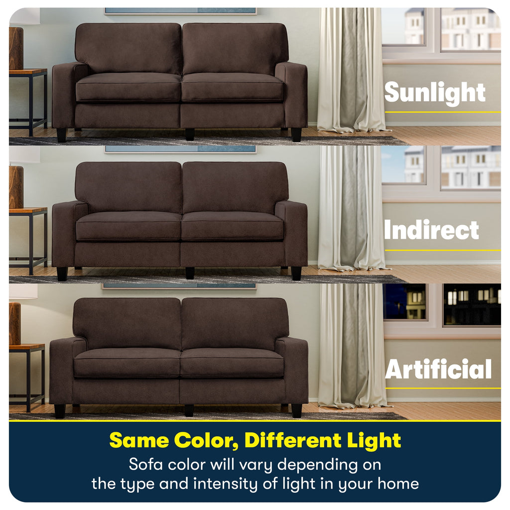Serta Palisades 78" Track Arm Sofa with Removable Covers Dark Brown