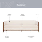 My Texas House Campbell 92 in Sofa, Cream Polyester Upholstery