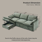 Aitjunz 85.83'' Modular Cloud Couches, Sectional Sofa for Living Room, Modern Couches and Sofas with Storage Ottoman, L-Shape 4 Seat Chenille Cloud Sofa with Pillows for Bedroom