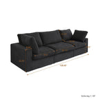 Sdorens Free Convertible Sectional Sofa Modular Couch,Modern Linen Fabric Sofa for Living Room,Apartment and Small Space,3-Seat Sofa,Black