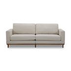  Springwood Wood Frame 83.46" Couch, Cream Linen, Light Honey Woodbase Finish