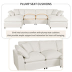 Harper & Bright Designs Convertible Modular Sectional Sofa with 2 Removable Ottomans & Pillows, Large U Shape Cloud Couch with Reversible Chaise for Living Room, Beige